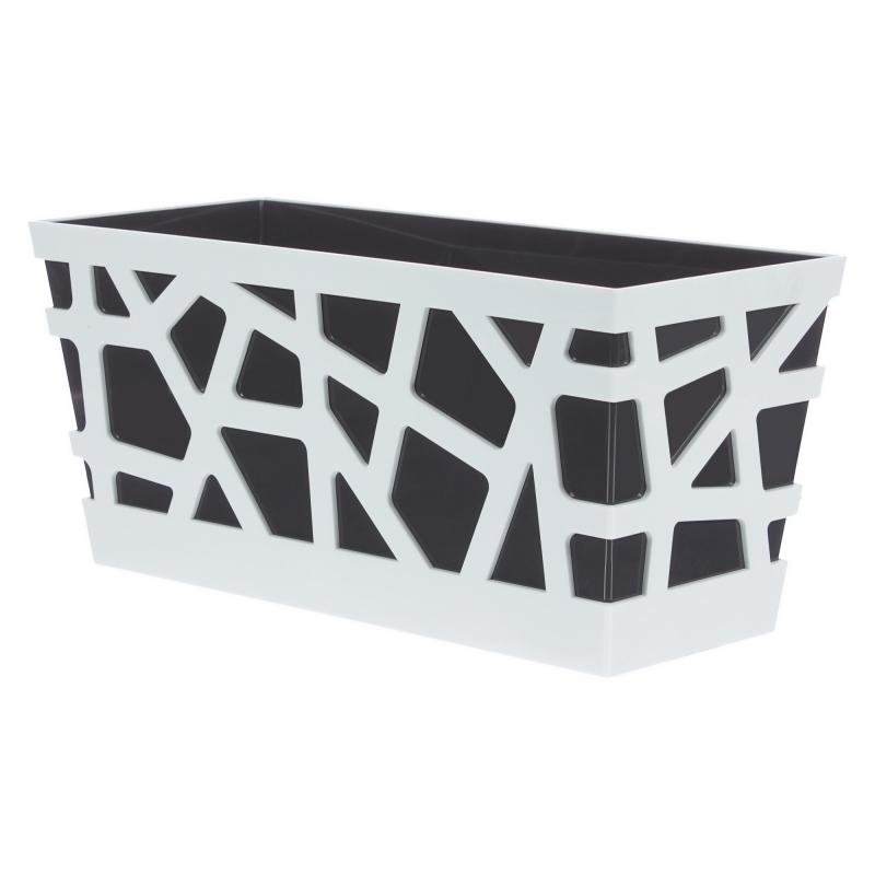 Ящик балконный Idea Мозаика 40.5x17x18.5 см v7.9 л пластик белыйчёрный