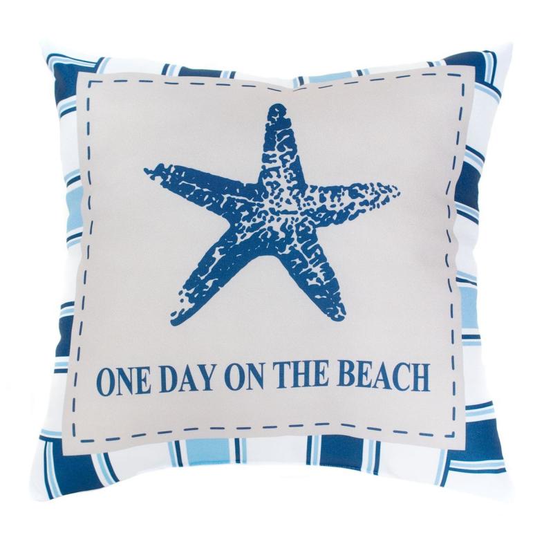 Подушка декоративная «Море, звёздные полоски» 40х40 см цвет белый